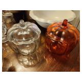 2 Glass Pumpkins