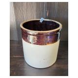 Small Brown Ring Stoneware Crock