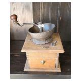 Vintage Primitive Wood Coffee Grinder LOOSE