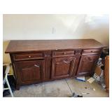 Large Vintage Wood Side Board Cabinet