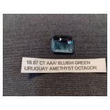 Bluish Green Amethyst (Octagon)