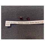 Reddish Orange Garnet (Oval Pair)