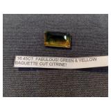 Green & Yellow Citrine (Baguette Cut)