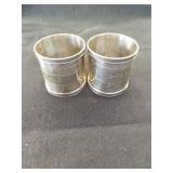 Nickel Plated Napkin Rings. Set of two.