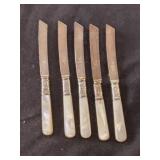 Silver Plated Knives with Pearl Handles. Set of
