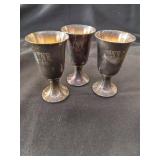 Silver Plated Mini Goblets. Set of three.