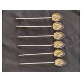Vintage Sterling Sliver Julep Spoons. Set of 6.