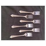 Six Sterling Pastry Forks 5.5"