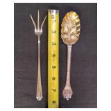 Sterling Silver Gold Washed Spoon & Sterling Fork