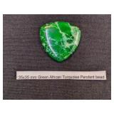 Green African Turquoise Pendant Bead