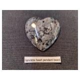 Larvikite Heart Pendant Bead