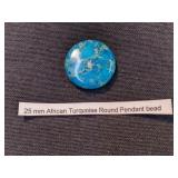 African Round Pendant Turquoise Bead