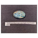 Blue Crazy Lace Agate Pendant (Oval)