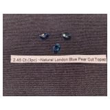 London Blue Topaz (Pear Cut) 3 Pcs.