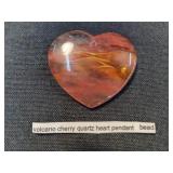 Volcano Cherry Quartz (Heart) Pendant Bead