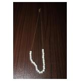 Vintage 10K Gold Chain Necklace w/ Faux Pearls