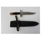 Ole Smokey Brass & Mahogany Handle Knife w/ Sheath