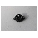 Antique Black Floral Broach Pin