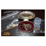 Lockets & Small Chains w/ Jewelry Box