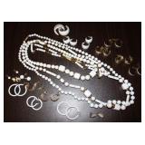 Collection of White & Gold Tone Jewelry