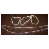 925 Silver Beaded Bracelets & Necklace Set