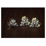 Vintage Grape Vine Sterling Silver 925 Set