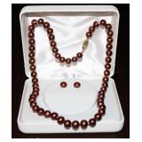 Chocolate Cultured Dyed Pearl Set