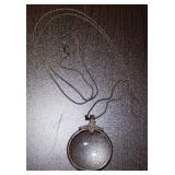 Sterling Silver Vintage Magnifying Glass Necklace