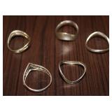 5pc 925 Sterling Silver Ring Set Size 10