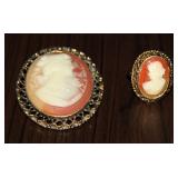 Vintage Cameo Braoch & Ring Size 7