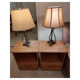 Pair of end Tables & Lamps