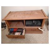 TV Stand, Magnavox VCR/DVD Player & Contents