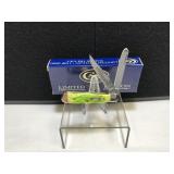 Case Tiny Trapper Key lime Green Bone Handle