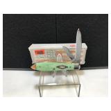 Case Teardrop Emerald Green Bone Handle