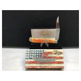 Case Slimline Trapper Orange Bone Handle#003