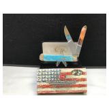 Case Trapper Caribbean Blue Bone Handle