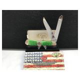 Case Trapper Bright Green Bone Handle