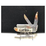 Case Folding Hunter Bone Handle Scrimshaw