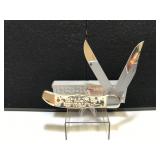 Case Folding Hunter Bone Handle Scrimshaw