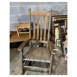 Antique Rocking Chair with Woven Seats