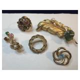 Vintage Gold Tone Brooches