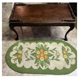 Antique Flame Mahogany Coffee Table & Rug