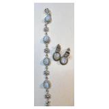 Moonstone Sterling Bracelet & Earrings