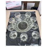 Vintage Punch Bowl & Glasses