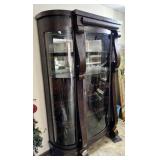 Antique Curved Glass China Cabinet