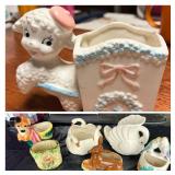 Small Vintage Planters and Wall Pocket