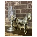 Vintage Horse and Solid Brass Candle Holder