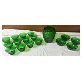 Forest Green Sandwich Glass Vintage