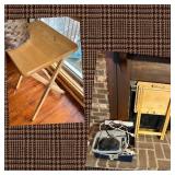 Two Wooden TV Trays, Massager and Surge Protectors