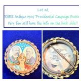 RARE Antique 1904 Presidential Campaign Button